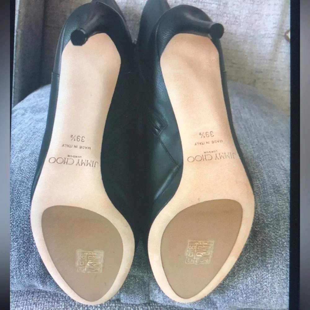 New! Jimmy Choo Black Leather Knee-High Boots. Size 39,5 - Picture 5 of 9